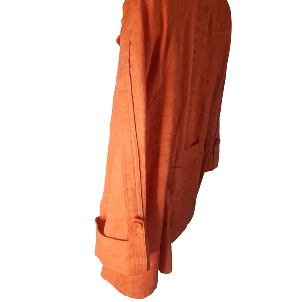 Peter Nygard Orange Linen Cotton Blazer Jacket Sz XL Pockets Open Front - Picture 4 of 8